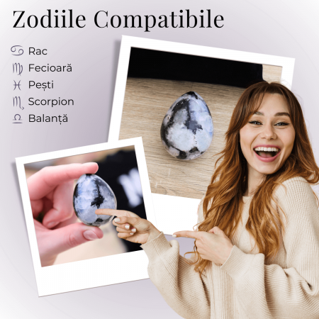 Ou Handmade de 50mm din Piatra Naturală de Piatra Lunii Curcubeu [2]