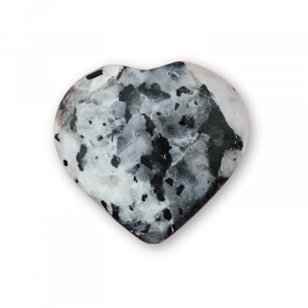 Accesorii pentru Cristale și Pietre - Inima Sculptata Manual de 50mm din Piatra Lunii Curcubeu Naturala