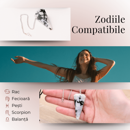 Pendul Radiestezie cu Varf de Piatra Lunii Curcubeu Natural 45 mm [7]