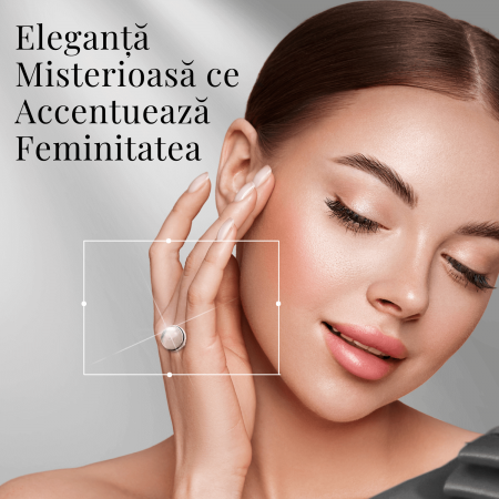 Inel Argintiu Ajustabil cu Piatra Lunii Curcubeu [2]