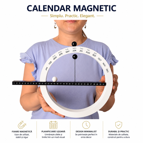 Calendar Magnetic Cerc Perpetuu – Organizare Eleganta si Planificare Vizuala Zilnica [1]