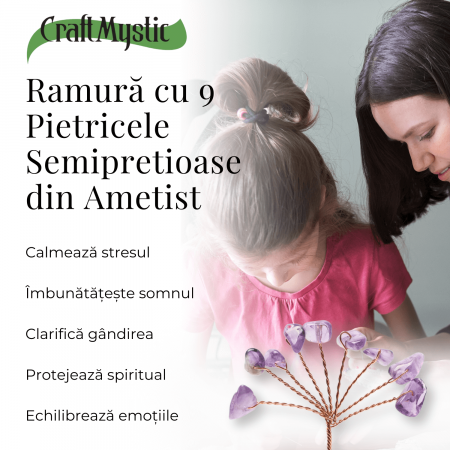 Ramurica DIY din Pietre Naturale Ametist (9 Pietricele) [9]