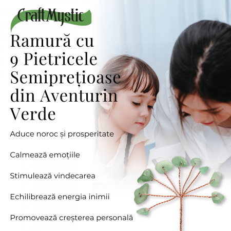 Ramurica Creativă DIY cu Pietre Naturale de Aventurin Verde (9 Pietricele) [6]