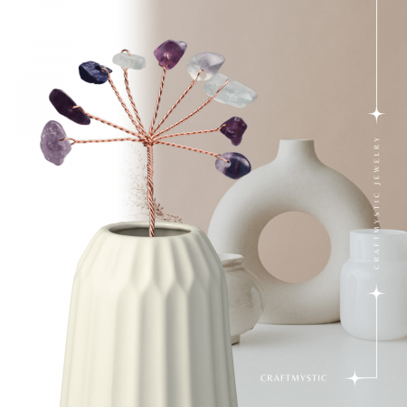 Ramurica Creativa DIY cu Pietre Naturale Fluorit (9 Pietricele) [1]