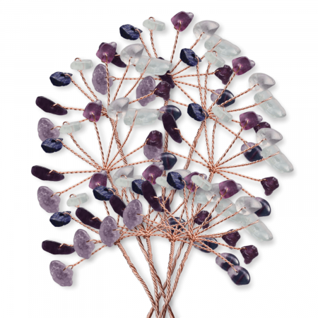 Ramurica Creativa DIY cu Pietre Naturale Fluorit (9 Pietricele)