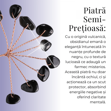 Ramurica DIY cu Pietre Naturale de Obsidian (9 Pietricele) [3]
