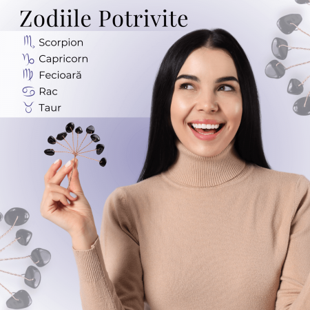 Ramurica DIY cu Pietre Naturale de Obsidian (9 Pietricele) [1]