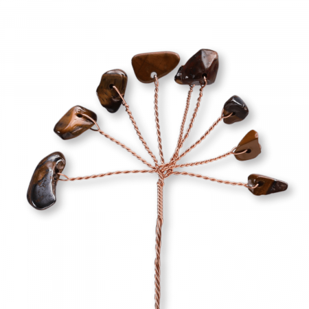 Ramurica Decorativă DIY cu Pietre Naturale Ochi de Tigru (9 Pietricele)