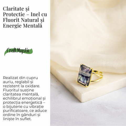 Claritate si Protectie – Inel cu Fluorit Natural si Energie Mentala [2]
