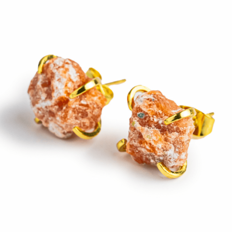 Cristale pe beneficii - Putere si Bucurie – Cercei cu Reflexe Aurii si Inchidere cu Tija