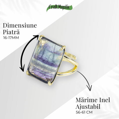 Claritate si Protectie – Inel cu Fluorit Natural si Energie Mentala [3]