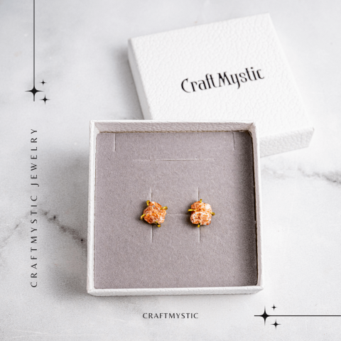 Putere si Bucurie – Cercei cu Reflexe Aurii si Inchidere cu Tija [6]