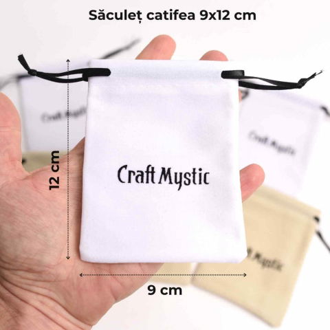 Accesorii pentru Cristale și Pietre - Saculet catifea 9x12 cm CraftMystic - Protectie si Eleganta pentru Bijuterii