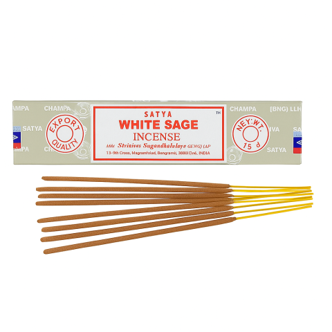 Palo Santo, Salvie și Bețișoare - Satya Incense Sticks White Sage 15g – betisoare parfumate