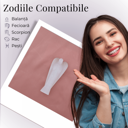 Inger de 80mm Sculptat Manual din Piatra Naturala de Selenit [2]