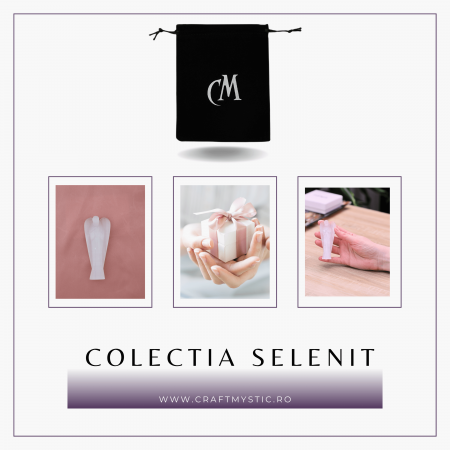 Inger de 80mm Sculptat Manual din Piatra Naturala de Selenit [7]