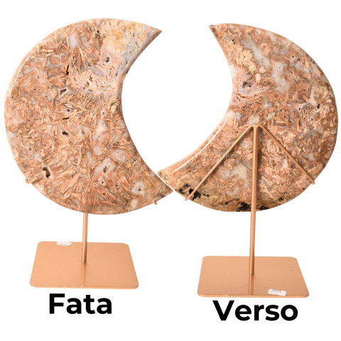 Semiluna decorativa din Agat natural cu incluziuni fibroase – sculptata manual in Brazilia [1]