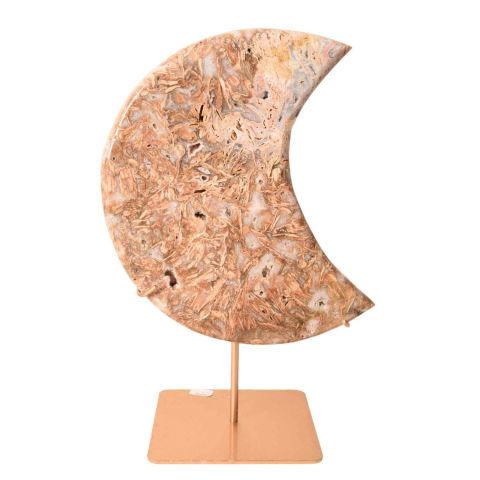 Alte cristale - Semiluna decorativa din Agat natural cu incluziuni fibroase – sculptata manual in Brazilia