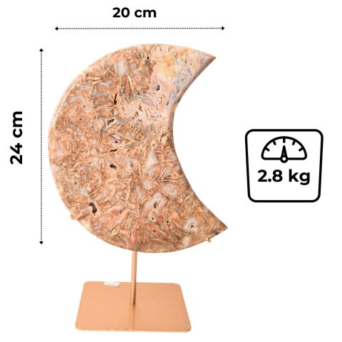 Semiluna decorativa din Agat natural cu incluziuni fibroase – sculptata manual in Brazilia [2]