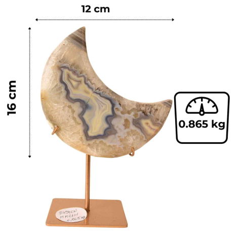 Semiluna decorativa din Agat crem-roz natural – sculptata manual, Brazilia 0.86 kg [2]