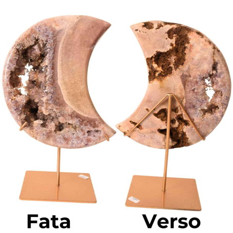 Semiluna decorativa din Pink Amethyst natural – piesa unicat sculptata manual, Brazilia [1]
