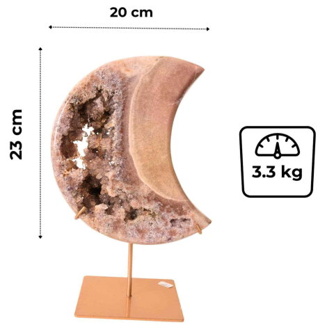 Semiluna decorativa din Pink Amethyst natural – piesa unicat sculptata manual, Brazilia [3]