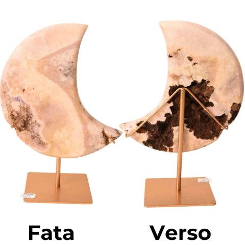 Semiluna decorativa din Agat crem-roz natural – sculptata manual in Brazilia 1.1 kg [1]