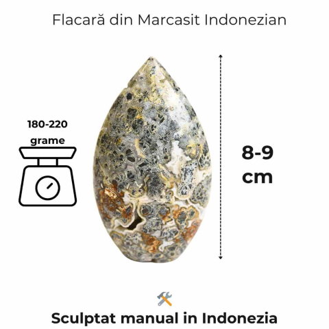 Gardianul calmului – Flacara din Marcasit Indonezian pentru Vindecare si Liniste Interioara 8-9 cm [1]