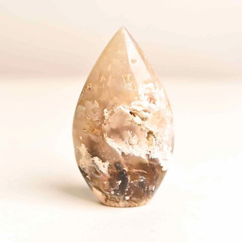 Vârfuri de Cristal - Flacara care mangaie – Plum Agat Indonezian pentru Calm si Vindecare Emotionala 7-8 cm