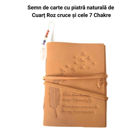 Semn de Carte cu Cruce din Cuart Roz si Pietrele celor 7 Chakre [1]