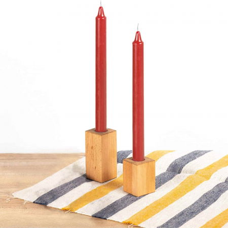 Set 4 Lumanari rosii conice de 25 cm - Lumanari conice fara picurare si fara parfum - Perfecte ca lumanari pentru cina, ocazii speciale [3]