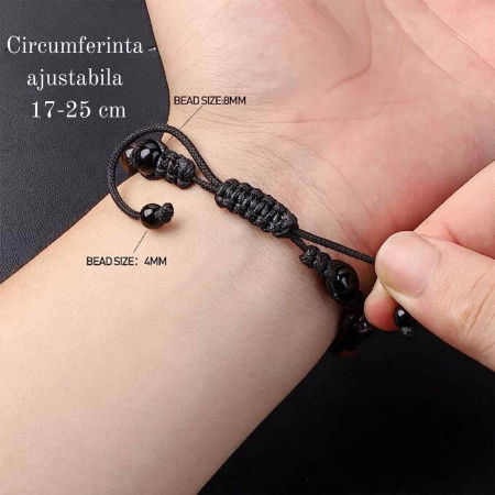 Set 2 bratari cu tripla protectie cu margele 8mm din Ochi de tigru, obsidian negru si hematit - Pentru barbati, femei, copii - Lucrate manual aduc noroc, prosperitate si fericire [6]