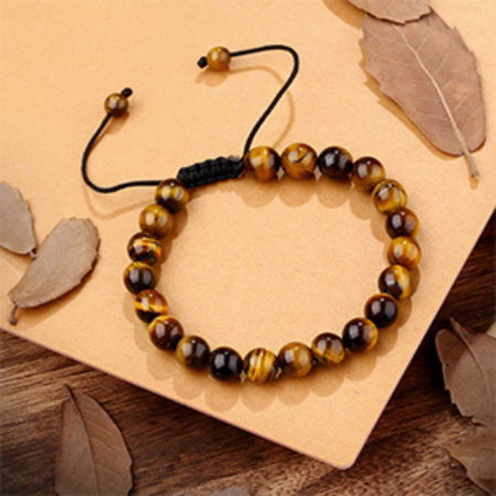 Set 2 bratari reglabile din piatra naturala ochi de tigru si piatra de lava neagra 8mm - Bratara vindecatoare, aromaterapie, difuzor de uleiuri esentiale [1]