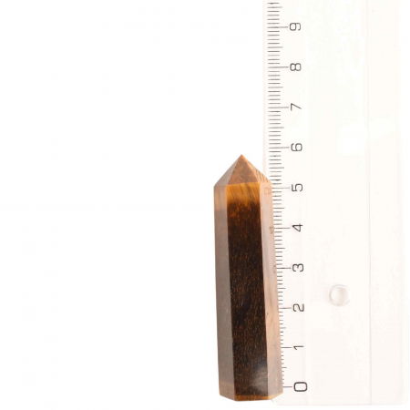 Set 2 turnuri din cristale semipretiose vindecatoare hexagonale Ochi de tigru - Obelisc cu inaltimea de 6 cm [1]