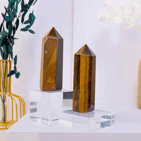 Turn cristal Ochi de Tigru de 10-11 cm din Piatra Naturala Vindecatoare Hexagonala pentru Meditatie [2]