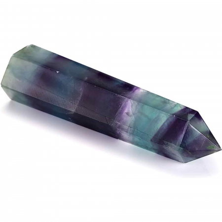Set 2 turnuri din cristale semipretiose vindecatore hexagonale Fluorit curcubeu - Obelisc cu inaltimea de 5 cm [4]