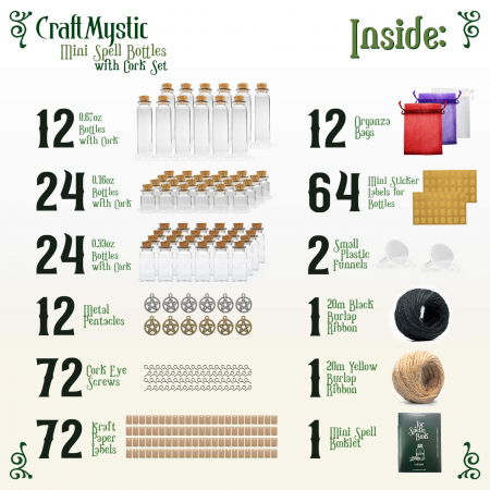 Set 60 Mini sticlute decorative pentru nunti, botezuri, potiuni, proiecte craft DIY, cadouri [2]