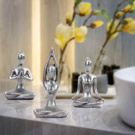 Set 3 statuete sculptate pentru meditatie Yoga - Decor Feng Shui, ideale pentru o stare de liniste si relaxare [2]