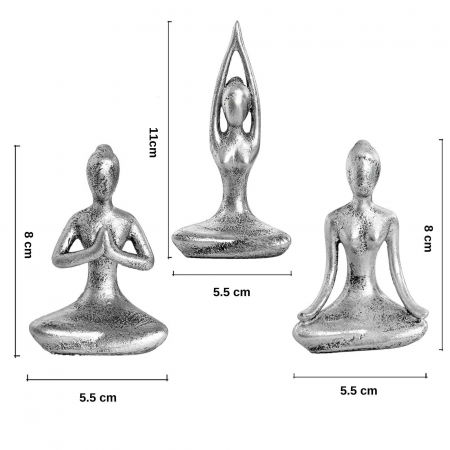Set 3 statuete sculptate pentru meditatie Yoga - Decor Feng Shui, ideale pentru o stare de liniste si relaxare [1]