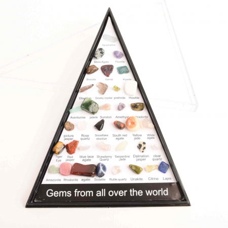 Mini Set 36 de cristale si pietre semipretioase de colectie din intreaga lume – cadou educational pentru copii, geologie, pietre minerale