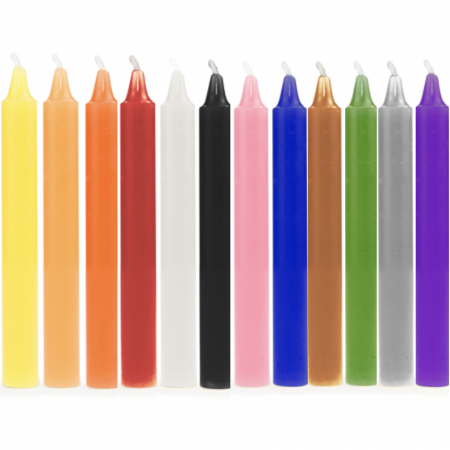 Set 12 lumanari colorate fara miros, lungime de 100 mm, pentru ritualuri, aniversari. torturi