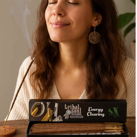 Betisoare parfumate Tribal Soul Energy Clearing + suport ceramic – purificare energetica si pregatire pentru meditatie [1]