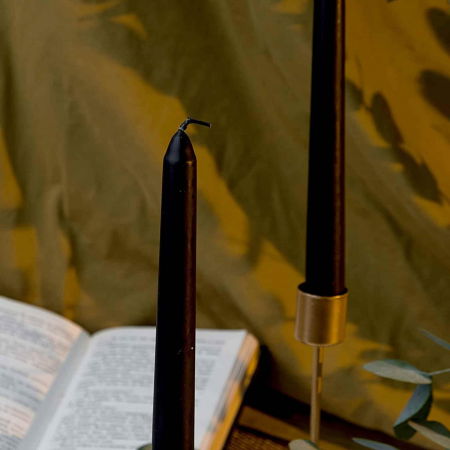 Set 4 Lumanari negre conice de 25 cm - Lumanari fara picurare si fara parfum - Perfecte ca lumanari pentru decor, ocazii speciale [2]