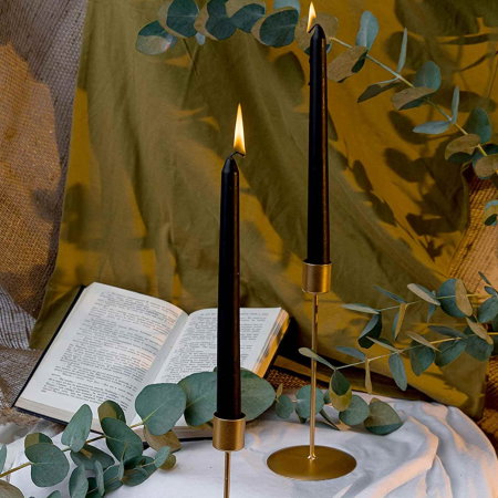 Set 4 Lumanari negre conice de 25 cm - Lumanari fara picurare si fara parfum - Perfecte ca lumanari pentru decor, ocazii speciale [5]