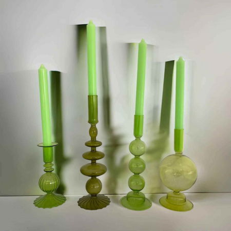 Set 4 Lumanari drepte verde lime de 25 cm - Lumanari  fara picurare si fara parfum - Perfecte ca lumanari pentru cina, ocazii speciale [6]