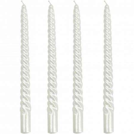 Set 4 Lumanari albe spirala de 25 cm - Lumanari  fara picurare si fara parfum - Perfecte ca lumanari pentru cina, ocazii speciale - Copie [3]