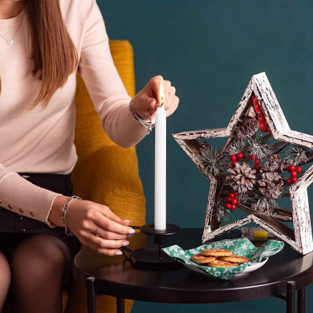 Set 4 Lumanari albe drepte de 25 cm - Lumanari fara picurare si fara parfum - Perfecte ca lumanari pentru cina, ocazii speciale [4]