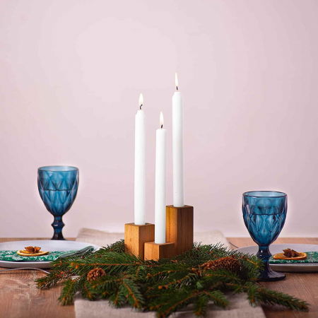 Set 4 Lumanari albe drepte de 25 cm - Lumanari fara picurare si fara parfum - Perfecte ca lumanari pentru cina, ocazii speciale [5]