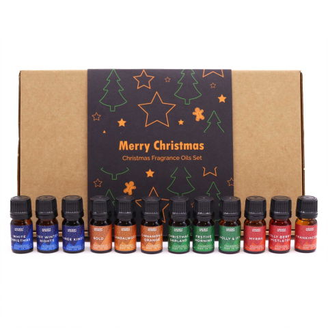 Set uleiuri parfumate Craciun – Holy Scents, 12 x 5 ml + 2 pipete (Made in UK) [0]