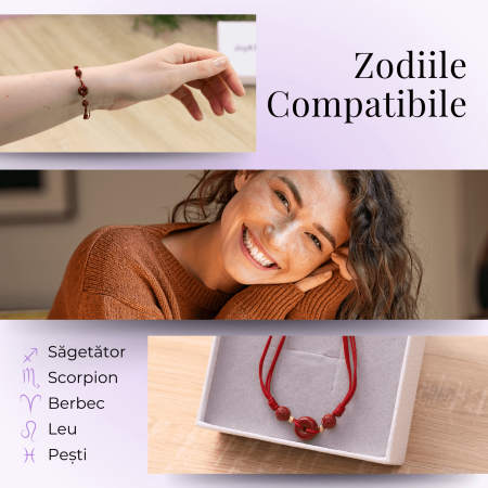 Bratara pe Snur cu Piatra de Cinabru Natural [5]